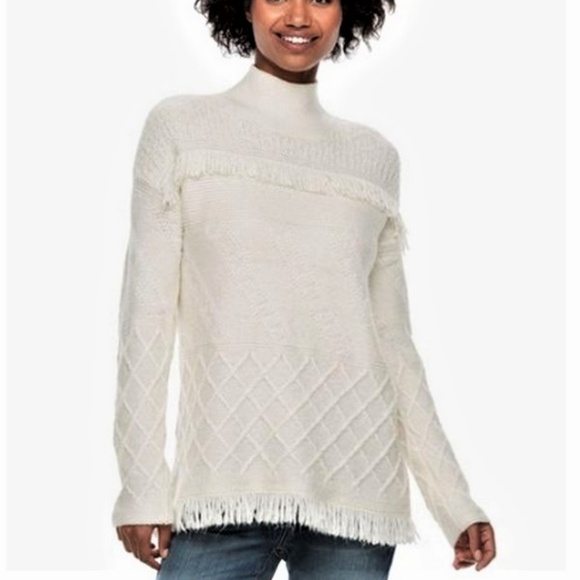 New Sonoma Tassels Beige Sweater Size Large - Picture 2 of 8